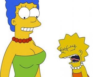 Puzzle Marge κραυγές έκπληκτος βλέποντας Lisa